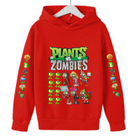 Trẻ Em Mùa Xuân Thu Có Mũ Trùm Đầu Áo Pvz Plants Vs Zombie Hoạt Hình Áo Khoác In Top Bé Trai Bé Gái Dài Tay Áo Chui Đầu