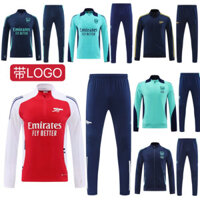Trẻ em Người lớn Arsenal 2.20 Đội thi đấu Bộ đồ tập luyện thể thao Áo khoác dài tay nửa dây kéo Bộ đồ bóng đá