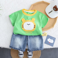 Trẻ Em Quần Áo Thường Ngày Phù Hợp Với Bé Trai Bé Gái Thêu Áo Thun Quần Ngắn 2 Cái / bộ Trẻ Sơ Sinh Áo Khoác Cho Bé Phù Hợp Với 1 2 3 4 5 Tuổi