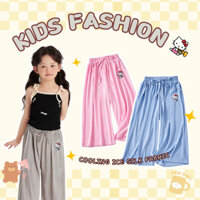 Trẻ Em Quần HelloKitty Hoạt Hình Làm Mát Băng Lụa Vải Rời Nhẹ Quần Bé Gái Phù Hợp Với Quần Thẳng