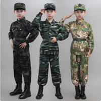 Trẻ em quân sự quần áo cảnh sát đồng phục ngụy trang lửa đồng phục cosplay
