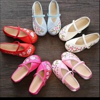 Trẻ Em Thêu Giày Hanfu Nữ Trang Phục Giày Vải Bé Gái Biểu Diễn Giày Khiêu Vũ Phong Cách Trung Hoa 11.30