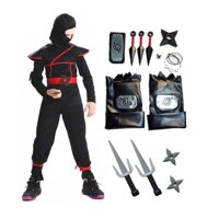 Trẻ em trai Halloween Ninja trang phục Cosplay Fireshadow Ninja Suit Assassin Nhật Bản Samurai trẻ em Fancy Dress