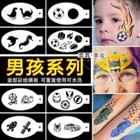 Trẻ Em Vẽ Mặt Bản Mẫu Bé Trai Rỗng Mặt Tranh Bóng Đá Khủng Long Xe Hổ DIY Hoạt Hình Tranh Bản Mẫu#儿童面部彩绘模板男孩镂空脸绘足球恐龙汽车老虎DIY卡通绘画模版