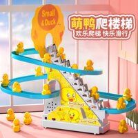 Trẻ em vịt nhỏ trượt đồ chơi cho bé 1 tuổi điện giáo dục theo dõi âm nhạc vịt vàng nhỏ tự động leo