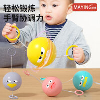 Trẻ Em Xoay Dạ Quang Bánh Đà Kéo Còi Bóng Đồ Chơi Giáo Dục Tập Thể Dục Tay Mắt Phối Hợp Dây Rút Dây Lục Lạc B