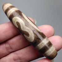 Trẻ mồ côi Snap-upMỏ cũ cao cấp Tây Tạng [Hạt Ruyi Dzi] 58 * 13㎜Nam Nữ Vận Chuyển Bùa Hộ Mệnh Hoa Đào Prosperous Tăng Cảm Xúc Vòng Cổ Mặt Dây Chuyền Thẩm Định Chứng Nhận Cert