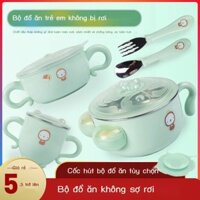 Trẻ sơ sinh Bát giữ nhiệt đựng nước cho bé, bộ bát ăn và thìa ăn dặm cho bé, bát ăn bổ sung, bộ đồ