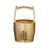 Treasure Bucket Cylinder Vase Flowerpot Lucky Decor for Wedding New Year - Style B