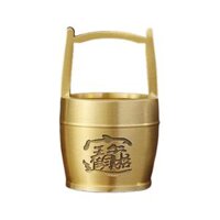 Treasure Bucket Cylinder Vase Flowerpot Lucky Decor for Wedding New Year - StyleC 4.8x4.8x8cm