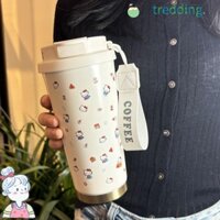 Tredding491 Cốc cà phê Hello Kitty, Cốc giữ nhiệt hoạt hình Cinnamoroll 500ml, Cốc nước tái sử dụng chống rò rỉ Bộ đồ uống cách nhiệt hai lớp