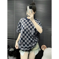 [TREESHIP] ÁO THUN DỆT KIM PHỐI CARO BASIC NAM NỮ