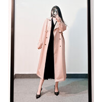 Trench coat dáng dài 8 nút pastel