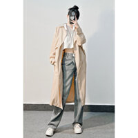 Trench coat dáng thể thao vạt rút dây