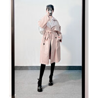 Trench coat pastel 10 nút xẻ tà