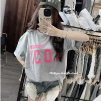 (TREND)_ Áo Thun Icon Cao Su Nổi Chữ Hồng ❤ Áo Phông Cotton Khô Dày Dặn Dáng Rộng Nam Nữ NA377 - Vip 2024