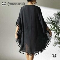Trending2101 Đồ Bơi Che Áo, Thường Ngày Rỗng Ra Chống Nắng Mùa Hè Smock, Bộ Đồ Tắm Thời Trang Rời Kỳ Nghỉ Đi Biển Áo Sơ Mi Nữ