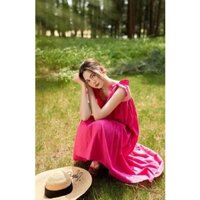 [TRENDS] Đầm nữ dáng dài Maxi 2 dây cột nơ (Dưới 60kg)