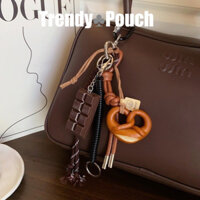 TRENDY  POUCH   Niche ins Blogger Cùng Phong Cách Móc Khóa Ô Tô Độc Đáo Cặp Đôi Mặt Dây Chuyền Túi Dây Bện