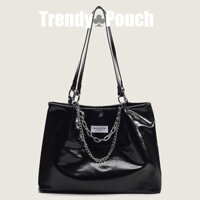 TRENDY  POUCH   túi đeo chéo nữ  sức chứa lớn mới pu túi đi lại hàng ngày