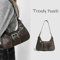 TRENDY  POUCH   túi đeo chéo nữ  mới Maillard, bền, dung tích lớn
