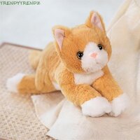 Trendytrendz Đồ chơi sang trọng mô phỏng cho mèo, Gối mèo con sang trọng màu trắng / xám hoạt hình, Đồ trang trí ghế Sofa Bông PP sang trọng mềm mại Búp bê mèo trẻ em