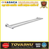 Treo khăn đôi nắp tròn (inox 304) TOVASHU 304-B7