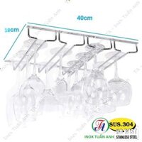 Treo ly quầy bar - Giá treo ly rượu vang - Kệ treo ly ngược Inox 304-40