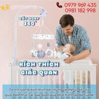 Treo nôi cũi hình thú bông Genmama tự xoay phát nhạc, treo cũi nôi kích thích thị giác và trí não của trẻ