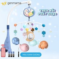 Treo nôi cũi xe đẩy cho bé kích thích thị giác trẻ sơ sinh, trẻ nhỏ,Treo nôi phát nhạc,xoay tự động có đèn GENMAMA