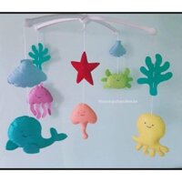 Treo nôi handmade vải nỉ thế giới dưới nước
