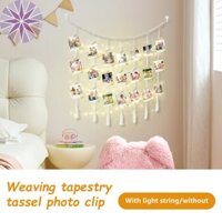 Treo Tường Màn Hình Ảnh Cắt Dán Trang Trí Khung Ảnh Với Hạt Gỗ Vòng Hoa DIY Dây Ảnh Với 45 Kẹp SHOPTTKC8942