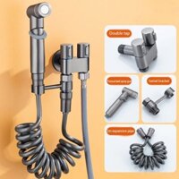 Treo Tường Vệ Sinh Bidet Bộ Xịt Đồng Thau 1 Trong 2 Ra Chia Nước Van Góc Điều Khiển Kép Phòng Tắm Bibcock Để Tự Vệ Sinh
