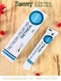 Tretinoin cream USP TRETIHEAL 20g 0.025% giúp trẻ hoá da, sáng da, ngừa mụn             (tretiheal 0.025%)