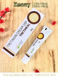 Tretinoin cream USP TRETIHEAL 20g 0.025% 0.05% 0.1% - giúp trẻ hoá da, sáng da, ngừa mụn (tretiheal 0.1%)