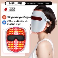 Trị liệu mặt nạ LED NIPLIFE-EM01 Hỗ trợ giảm mụn, nếp nhăn. Mặt nạ trị liệu ánh sáng màu cam xanh cho mặt, Mặt nạ chăm sóc da mặt LED, Mặt nạ làm đẹp chăm sóc da Photon ở nhà  Nạ Ánh Sáng  LED Face Mask
