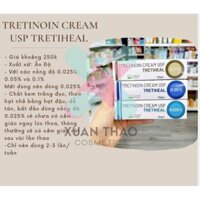 Trị mụn trẻ hóa da Tretinoin Cream USP Tretiheal 0.025% 20g