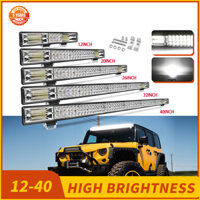 Tri-row 12 inch 20 inch 26 inch LED Fiood Light Bar Xe màu trắng LED Strip Bar Light 12V 24V cho 4x4 4WD SUV ATV Ô tô