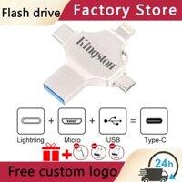 Trình điều khiển bộ nhớ Flash 4 trong 1 Kingston 1TB, 512GB, 256GB, 128GB, 64GB TYPE-C Bút Flash Bộ nhớ 8GB, 16GB, 32GB USB3.0 Thẻ nhớ tốc độ cao, Thích hợp cho iPhone, iPad, Android