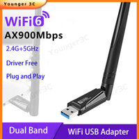 Trình điều khiển miễn phí AX900M WiFUSB Adapter Băng tần kép 2.4G + 5G Bộ thu WiFi Cắm và chạy Thẻ mạng không dây với 180°Xoay Ăng Ten 5dBi Windows 7 / 10 / 11 Linux Kirin UOS nội địa
