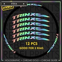 Trinx holographic / oil slick (12 chiếc) decal dán vành bánh xe cho xe đạp leo núi / xe đạp đường trường