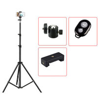 TRIPOD Cây Livestream Selfiecom - Hỗ trợ chụp ảnh, quay video, chơi tiktok, gắn đèn livestream - Tặng kèm remote bluetooth chụp ảnh- Hàng chính hãng