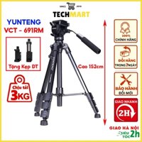 Tripod máy ảnh, chân máy quay, điện thoại Yunteng VCT- 691RM [Tặng kèm kẹp]