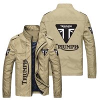 Triumph LOGO Jacket Car Shop Workwear European American Casual TIGER SPORT 660 850 900GT TRIDENT 660 STREET TRIPLE R SPEED TRIPLE 1200RS STREET SCRAMBLER 1200 BONNEVILLE T120 T100 BOBBER Plus Size Loose Thin Stand-Up Collar Zipper