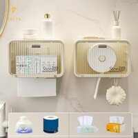 [Trn] Hộp đựng khăn mặt Hộp đựng đồ vệ sinh treo tường không đục lỗ Hộp đựng đồ trang điểm phòng tắm Hộp bông [VN]