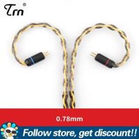 TRN T1 MMCX 2Pin Connector 3.5mm 8 Core Gold Silver Mixed Plated Upgrade Earphone Cable Replacement Headphone Wire For TRN V90 V80 TFZ KZ ZST ZS10 ZSR ZS5 NICEHCK NX7 F3 CCA C12 C10 CA4 Earphone Accessories