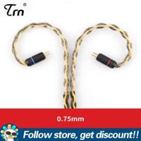 TRN T1 MMCX 2Pin Connector 3.5mm 8 Core Gold Silver Mixed Plated Upgrade Earphone Cable Replacement Headphone Wire For TRN V90 V80 TFZ KZ ZST ZS10 ZSR ZS5 NICEHCK NX7 F3 CCA C12 C10 CA4 Earphone Accessories