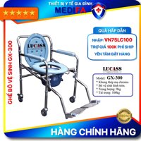 [TRỢ 100K SHIP] Ghế bô cho người già, người bệnh Lucass GX-300 có bánh xe & chỗ để chân thuận tiện di chuyển