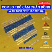 Trở cắm 1W màng kim loại, chân Đồng, sai số 1% ,Combo 23 trị số từ 100K đến 1M mỗi loại 10 chiếc, thương hiệu Đài Loan