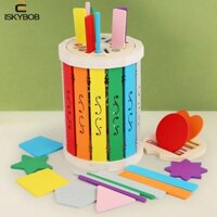 Trò chơi bảng gậy bằng gỗ FUJIZOU, Trò chơi thả bóng Montessori phát triển vận động tinh, Đồ chơi phân loại màu sắc giáo dục chất lượng cao vui nhộn Đồ chơi phân loại màu học tập gia đình
